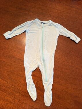 Kickee Pants Light Blue Zippered Footed One-Piece